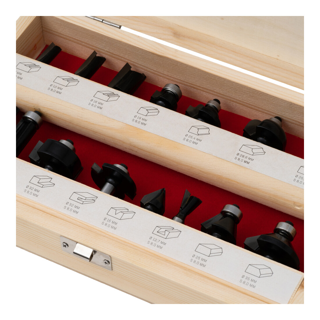 STIER Assortimento di frese 15 pezzi 8 mm