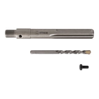 STIER Attacco SDS-Plus M16 160 mm inclusa punta da centro per corone a tazza cave