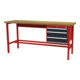 STIER Banco da lavoro con 1 cassetto da 100 mm, 2 cassetti da 150 mm largh.xprof.xalt. 2000x600x960 mm RAL 3020 / RAL 7016-1