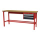 STIER Banco da lavoro con 1 cassetto da 50 mm, 1 cassetto da 100 mm, 1 cassetto da 150 mm largh.xprof.xalt. 2000x600x960 mm RAL 3020 / RAL 7016-1