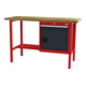 STIER Banco da lavoro con 1 cassetto e 1 sportello largh.xprof.xalt. 1500x600x960 mm RAL 3020 / RAL 7016-1