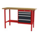 STIER Banco da lavoro con 4 cassetti largh.xprof.xalt. 1500x600x960 mm RAL 3020 / RAL 7016-1
