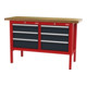 STIER Banco da lavoro con 6 cassetti largh.xprof.xalt. 1500x600x960 mm RAL 3020 / RAL 7016-1