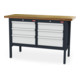 STIER Banco da lavoro con 6 cassetti largh.xprof.xalt. 1500x600x960 mm RAL 7016 / RAL 7035-1