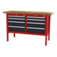 STIER Banco da lavoro con 8 cassetti largh.xprof.xalt. 1500x600x960 mm RAL 3020 / RAL 7016-1