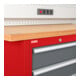 STIER Banco da lavoro con 8 cassetti largh.xprof.xalt. 2000x600x960 mm RAL 3020 / RAL 7016-2