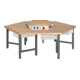 STIER Banco da lavoro di gruppo con 6x1 cassetto e blocco portaprese largh.xprof.xalt. 2700x2340x790-1140 mm-1