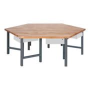 STIER Banco da lavoro di gruppo con 6x1 cassetto largh.xprof.xalt. 2700x2340x790-1140 mm