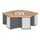 STIER Banco da lavoro di gruppo con 6x5 cassetti e blocco portaprese largh.xprof.xalt. 2700x2340x890 mm-1