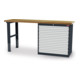 STIER Banco da lavoro largh.xprof.xalt. 2000x600x1060 mm con 1 corpo armadio di larghezza 900 mm RAL 7016 / RAL 7035-1