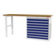 STIER Banco da lavoro largh.xprof.xalt. 2000x600x1060 mm con 1 corpo armadio di larghezza 900 mm RAL 7035 / RAL 5010