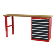 STIER Banco da lavoro in serie 1 corpo armadio rosso/grigio antracite