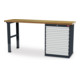 STIER Banco da lavoro largh.xprof.xalt. 2000x600x960 mm con 1 corpo armadio di larghezza 700 mm RAL 7016 / RAL 7035-1