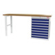 STIER Banco da lavoro largh.xprof.xalt. 2000x600x960 mm con 1 corpo armadio di larghezza 700 mm RAL 7035 / RAL 5010