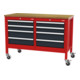 STIER Banco da lavoro mobile a cassetti con 8 cassetti largh.xprof.xalt. 1300x600x960 mm RAL 3020 / RAL 7016-1