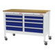 STIER Banco da lavoro mobile a cassetti con 8 cassetti largh.xprof.xalt. 1300x600x960 mm RAL 7035 / RAL 5010-1
