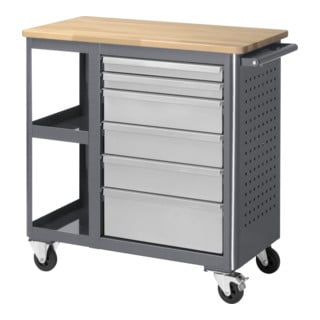 STIER Banco da lavoro mobile con 6 cassetti e 2 ripiani largh.xprof.xalt. 960x450x950 mm