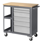 STIER Banco da lavoro mobile con 6 cassetti e 2 ripiani largh.xprof.xalt. 960x450x950 mm