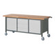 STIER Banco da lavoro mobile Premium con 3 cassetti e 2 ante battenti largh.xprof.xalt. 2000x700x880 mm-1