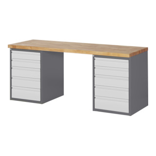 STIER Banco da lavoro Premium con 10 cassetti A×L 700×840 mm