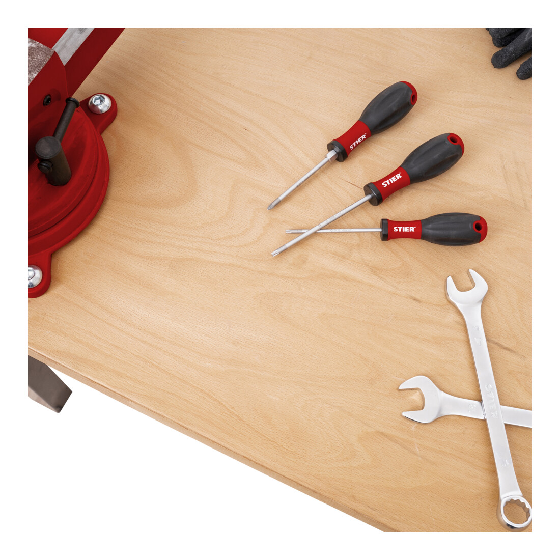 STIER Banco da lavoro Premium con 5 cassetti A×L 700×890 mm