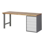 STIER Banco da lavoro Premium con 5 cassetti largh.xprof.xalt. 2000x700x890 mm