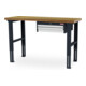 STIER Banco da lavoro regolabile in altezza, 1 cassetto da 50 mm, 1 cassetto da 100 mm largh.xprof.xalt. 1500x600x760-1060 mm RAL 7016 / RAL 7035-1