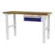 STIER Banco da lavoro regolabile in altezza con 1 cassetto da 150 mm largh.xprof.xalt. 1500x600x760-1060 mm RAL 7035 / RAL 5010-1
