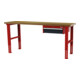 STIER Banco da lavoro regolabile in altezza con 1 cassetto da 150 mm largh.xprof.xalt. 2000x600x760-1060 mm RAL 3020 / RAL 7016-1