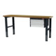 STIER Banco da lavoro regolabile in altezza con 1 cassetto da 50 mm, 1 cassetto da 100 mm, 1 cassetto da 150 mm largh.xprof.xalt. 2000x600x760-1060 mm RAL 7016 / RAL 7035-1