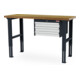 STIER Banco da lavoro regolabile in altezza con 3 cassetti da 100 mm largh.xprof.xalt. 1500x600x760-1060 mm RAL 7016 / RAL 7035-1