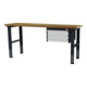 STIER Banco da lavoro regolabile in altezza con 3 cassetti da 100 mm largh.xprof.xalt. 2000x600x760-1060 mm RAL 7016 / RAL 7035-1