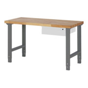 STIER Banco da lavoro regolabile in altezza Premium con 1 cassetto largh.xprof.xalt. 1500x700x790-1140 mm