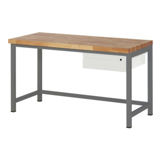 STIER Banco da lavoro regolabile in altezza Premium con 1 cassetto largh.xprof.xalt. 1500x700x840-1040 mm