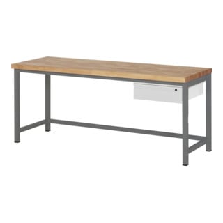 STIER Banco da lavoro regolabile in altezza Premium con 1 cassetto largh.xprof.xalt. 2000x700x840-1040 mm