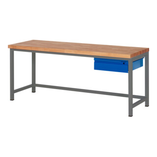 STIER Banco da lavoro regolabile in altezza Premium con 1 cassetto largh.xprof.xalt. 2000x700x840-1040 mm antracite metallizzato / RAL 5010