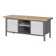 STIER Banco da lavoro regolabile in altezza Premium con 2 cassetti e 2 ante battenti largh.xprof.xalt. 2000x700x840-1040 mm-1