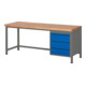 STIER Banco da lavoro regolabile in altezza Premium con 3 cassetti largh.xprof.xalt. 2000x700x840-1040 mm antracite metallizzato / RAL 5010-1