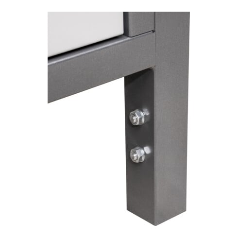 STIER Banco da lavoro regolabile in altezza Premium con 3 cassetti largh.xprof.xalt. 2000x700x840-1040 mm antracite metallizzato / RAL 5010