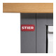 STIER Banco da lavoro regolabile in altezza Premium con 5 cassetti e 2 ante battenti largh.xprof.xalt. 2000x700x840-1040 mm-5