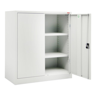 STIER Beistellschrank mit 2 Fachböden lichtgrau verschweißt