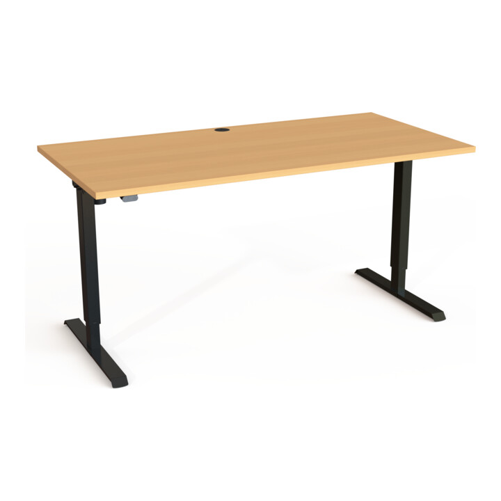 STIER Bureau 501-20 électrique réglable en hauteur 160 x 80 cm Hêtre Noir