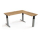 STIER Bureau d'angle 501-23 réglable en hauteur électrique 180 x 180 cm noyer mélaminé 68-120 cm