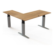 STIER Bureau d'angle 501-23 réglable en hauteur électrique 180 x 180 cm noyer mélaminé 68-120 cm-5