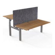STIER Bureau d'équipe 501-88 réglable en hauteur électrique 160 x 80 cm noyer mélaminé 65-125 cm-4