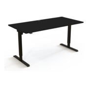 STIER Bureau électrique réglable en hauteur 501-20 160 x 180 cm Noir Noir-1