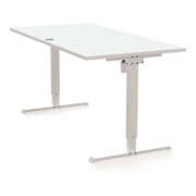 STIER Bureau électrique réglable en hauteur 501-20 160 × 80 cm Blanc-4