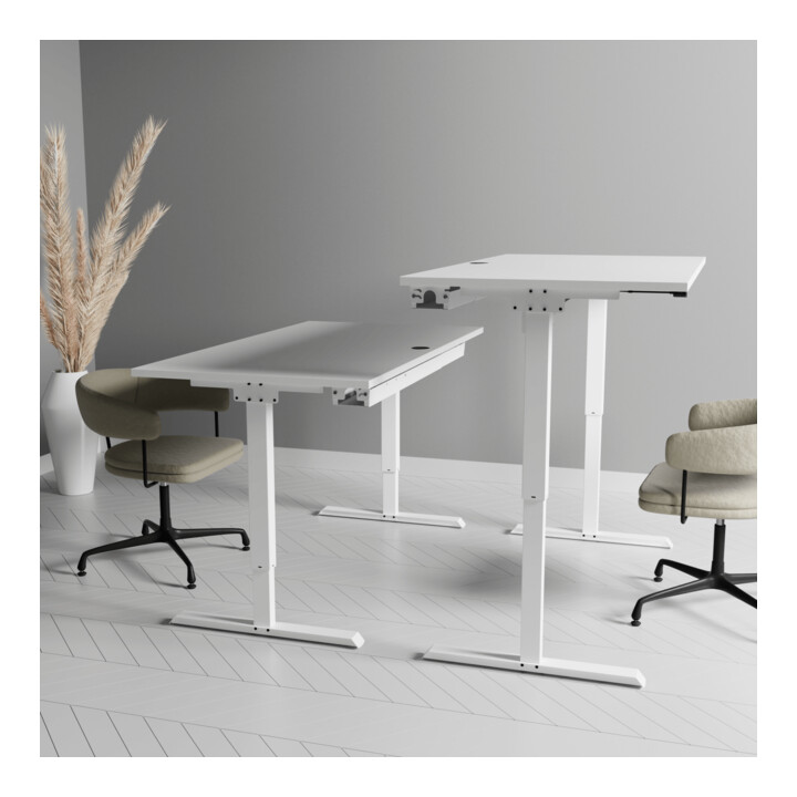 STIER Bureau électrique réglable en hauteur 501-20 160 × 80 cm Blanc