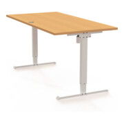 STIER Bureau électrique réglable en hauteur 501-20 160 × 80 cm Hêtre blanc-4