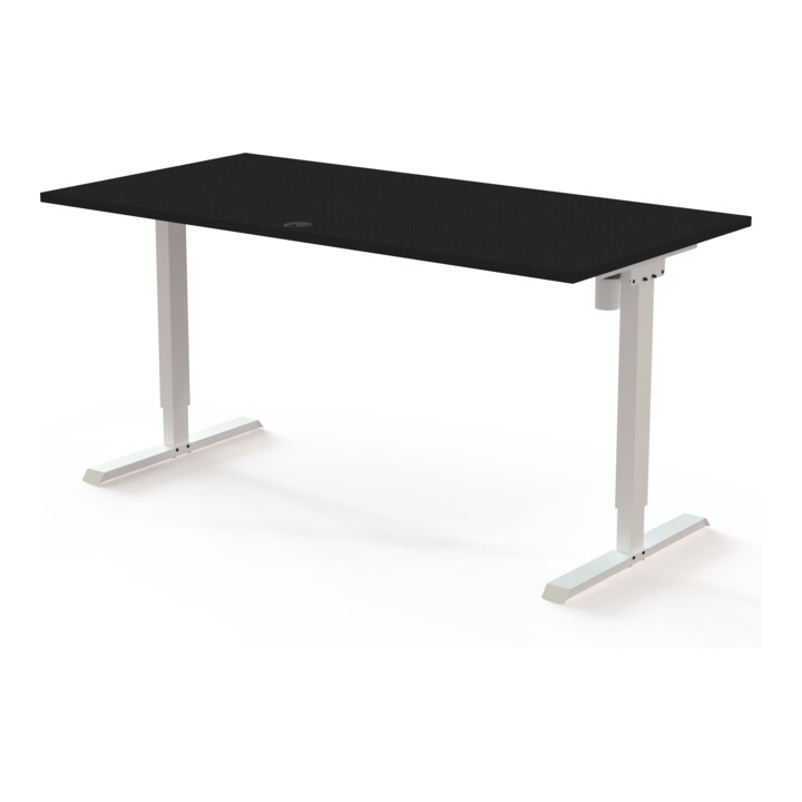STIER Bureau électrique réglable en hauteur 501-20 160 x 80 cm Noir/Blanc